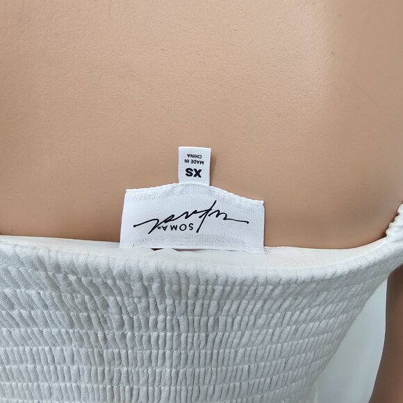 Vestido SOMA Blanco Midi , Escote cuadrado Algodon. - Picture 3 of 6